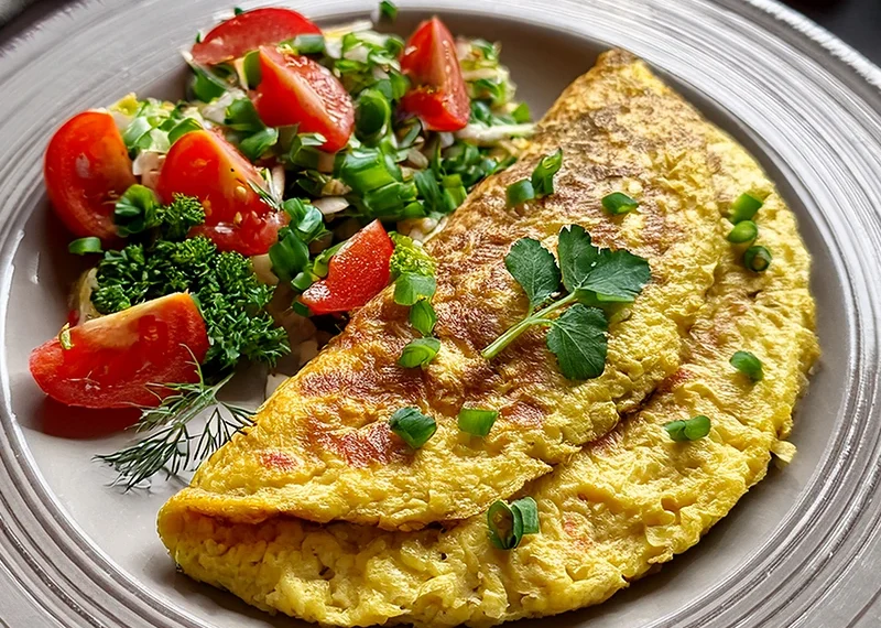 omelette flocon d'avoine salé​