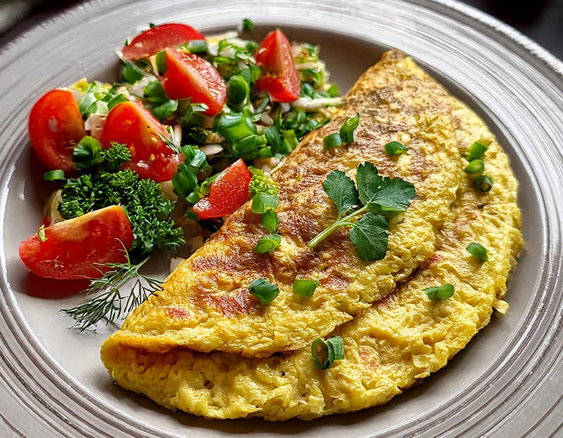 omelette flocon d'avoine salé​