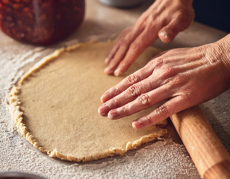 pâte à tarte flocon d'avoine compote de pomme