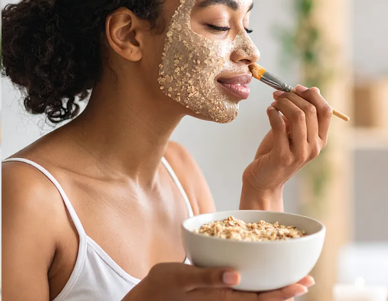 Masque flocon d'avoine peau grasse