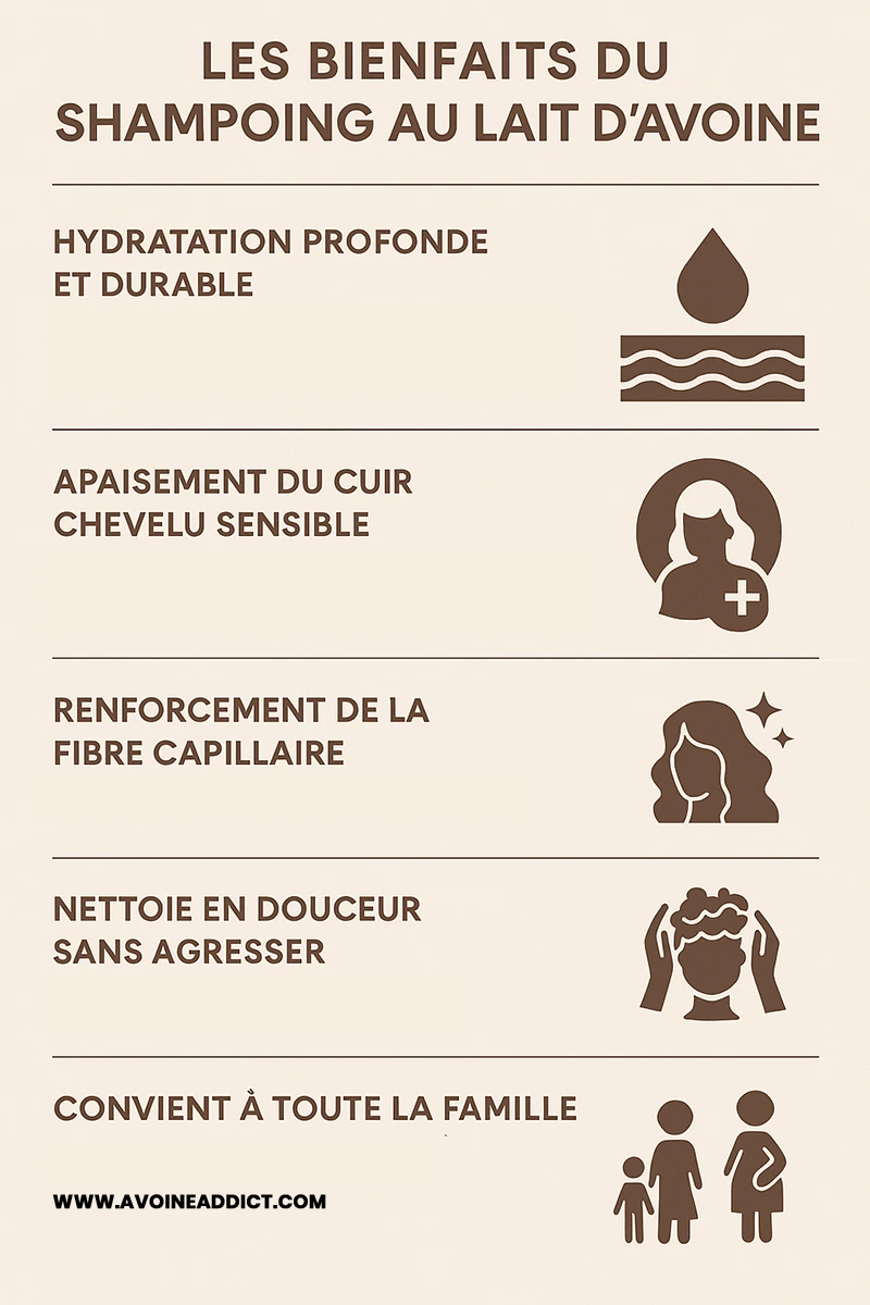 Infographie shampoing lait avoine