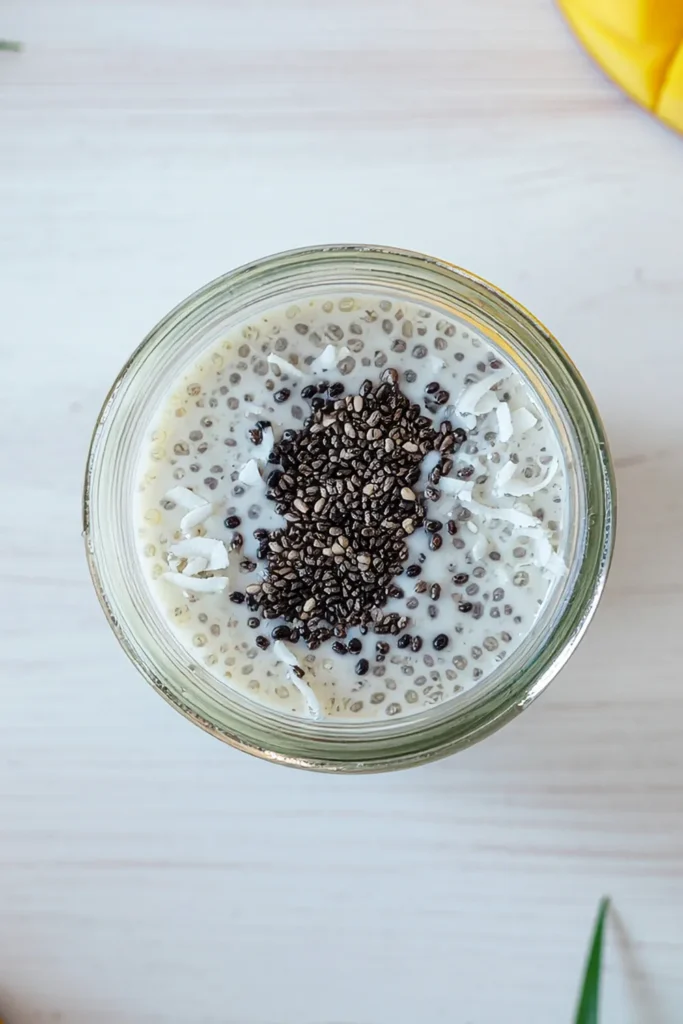 Chia oatmeal pudding tropical smoothie