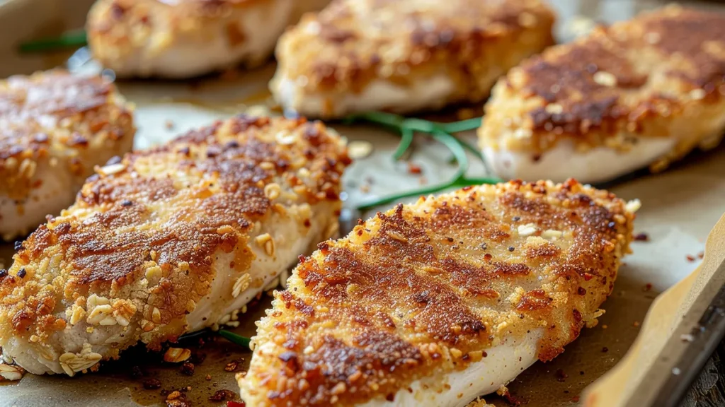 Recette poulet pané flocon d'avoine au four