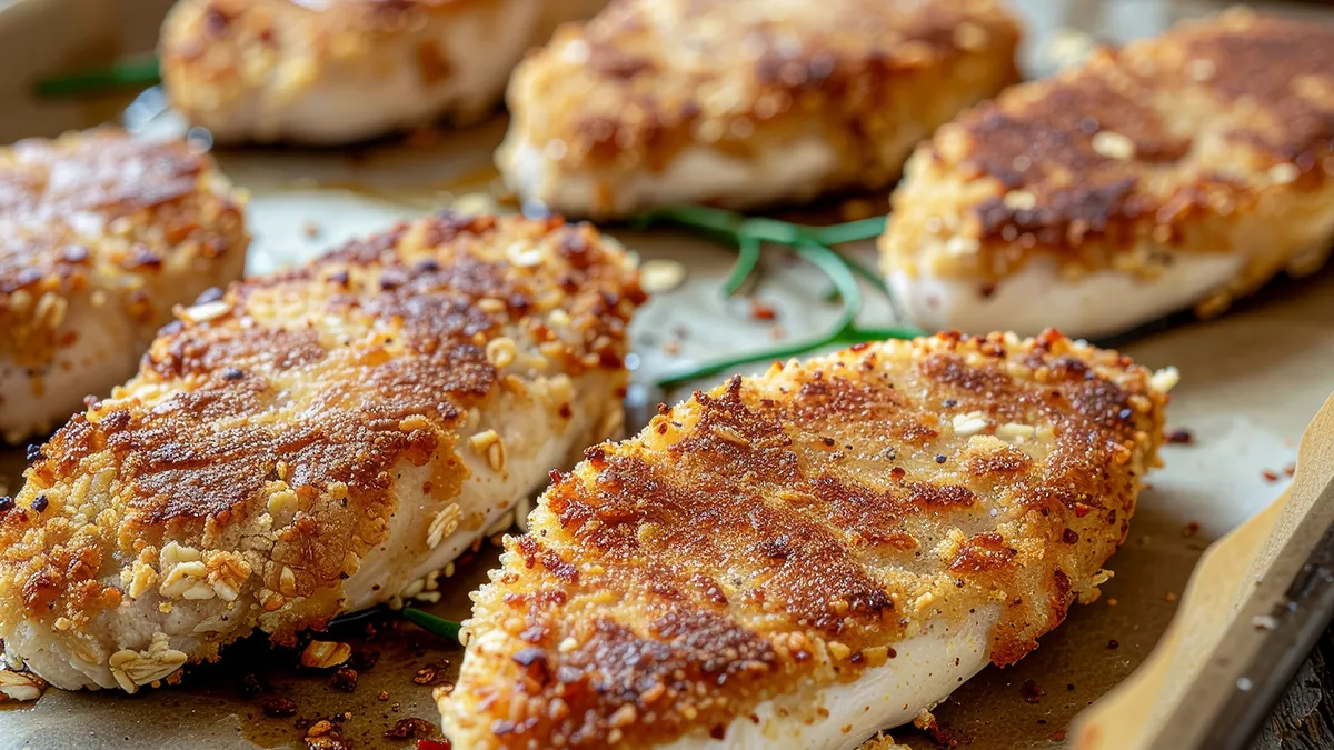 Recette poulet pané flocon d'avoine au four