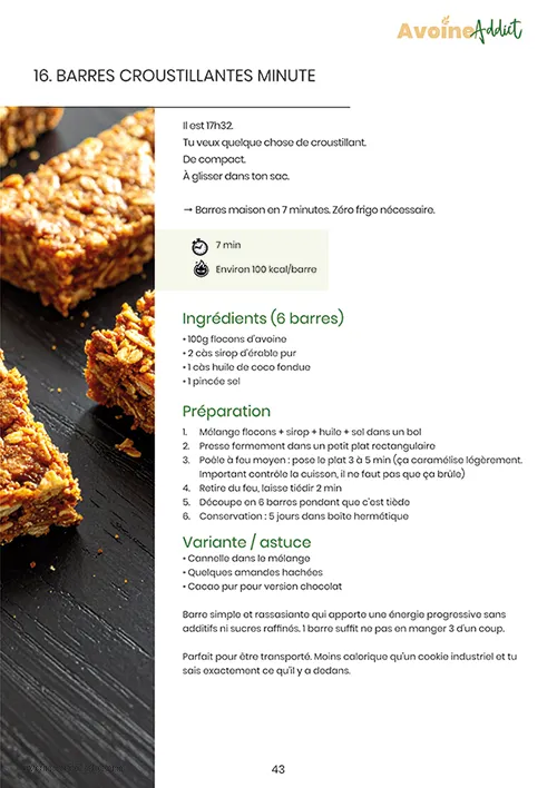 Résultat recette porridge