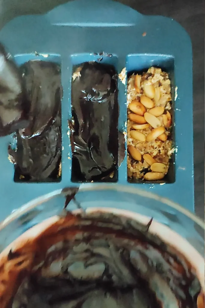 Healthy chocolate oat bars recipe prep